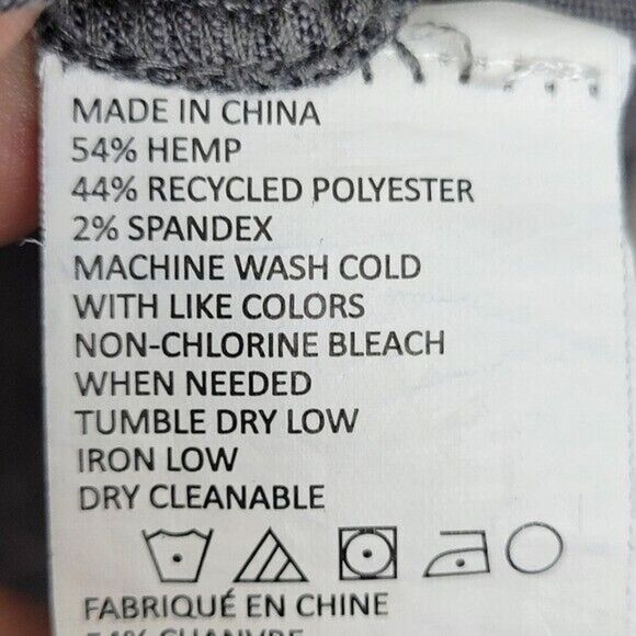 prAna Womens Shelton Top Hooded Hemp Pullover Secret Pocket Grey Chambray Small - Picture 3 of 4